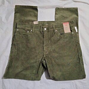 Levi's 511 Slim Fit Corduroy Pants Men's 38x32 Green Stretch